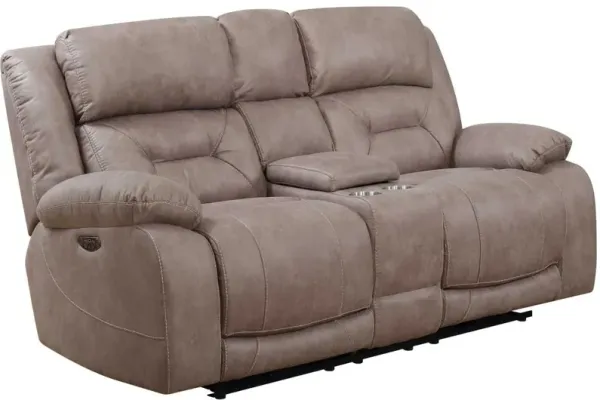 Steve Silver Co. Aria Desert Sand Power Reclining Loveseat with Console
