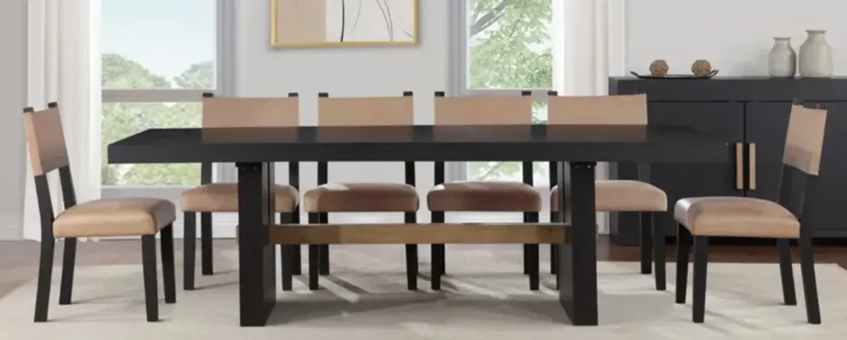 Steve Silver Co. Aubrey 7-Piece Black/Brown Dining Set