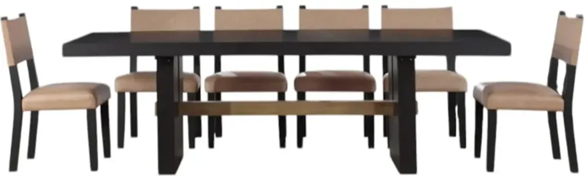 Steve Silver Co. Aubrey 7-Piece Black/Brown Dining Set