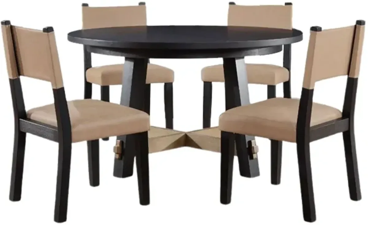 Steve Silver Co. Aubrey 5-Piece Black/Camel Dining Set