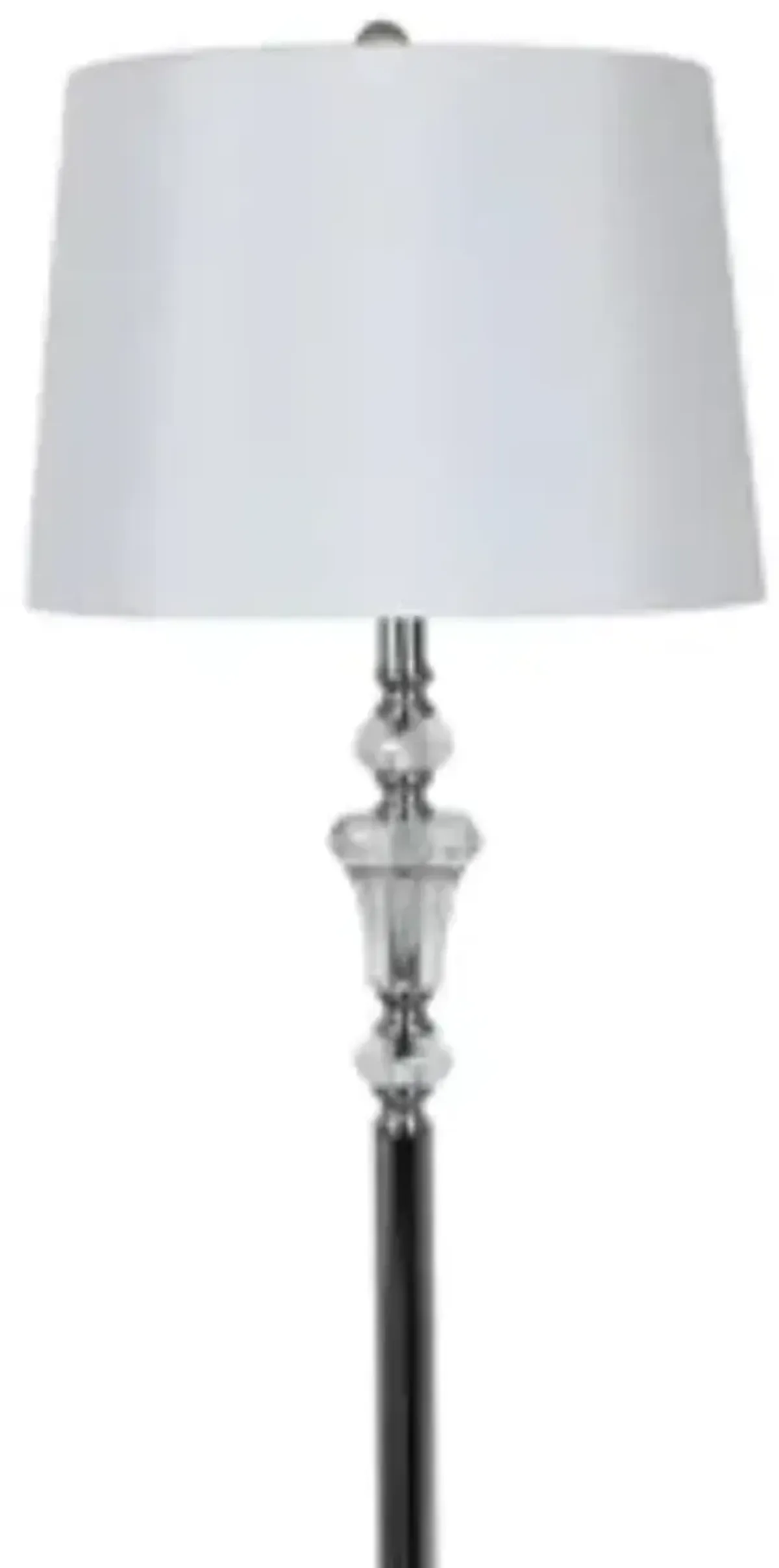 Crestview Collection Elements 2-Piece Silver/White 62" Floor Lamp Set