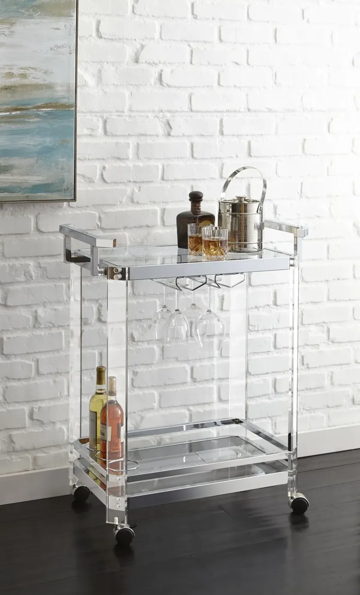 Steve Silver Co. Aerin Chrome Server Cart