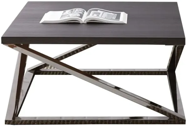 Steve Silver Co. Aegean Black Cocktail Table with Nickel Base