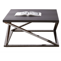 Steve Silver Co. Aegean Brown Cocktail Table with Black Nickel Base