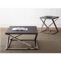 Steve Silver Co. Aegean Brown End Table with Black Nickel Base