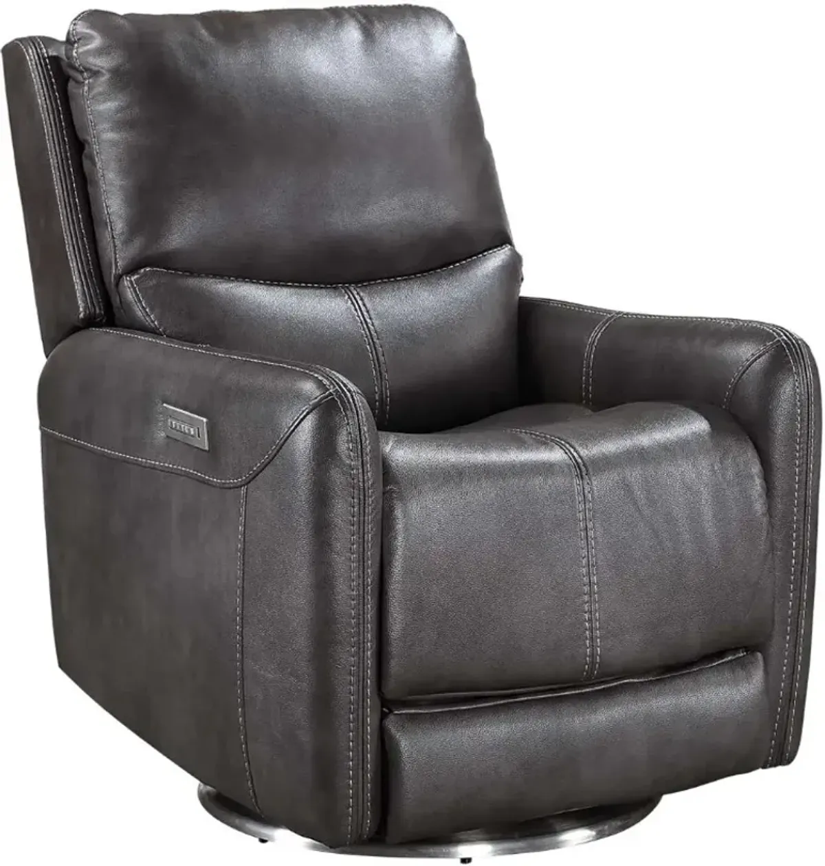 Steve Silver Co. Athens Charcoal Triple Power Swivel Recliner