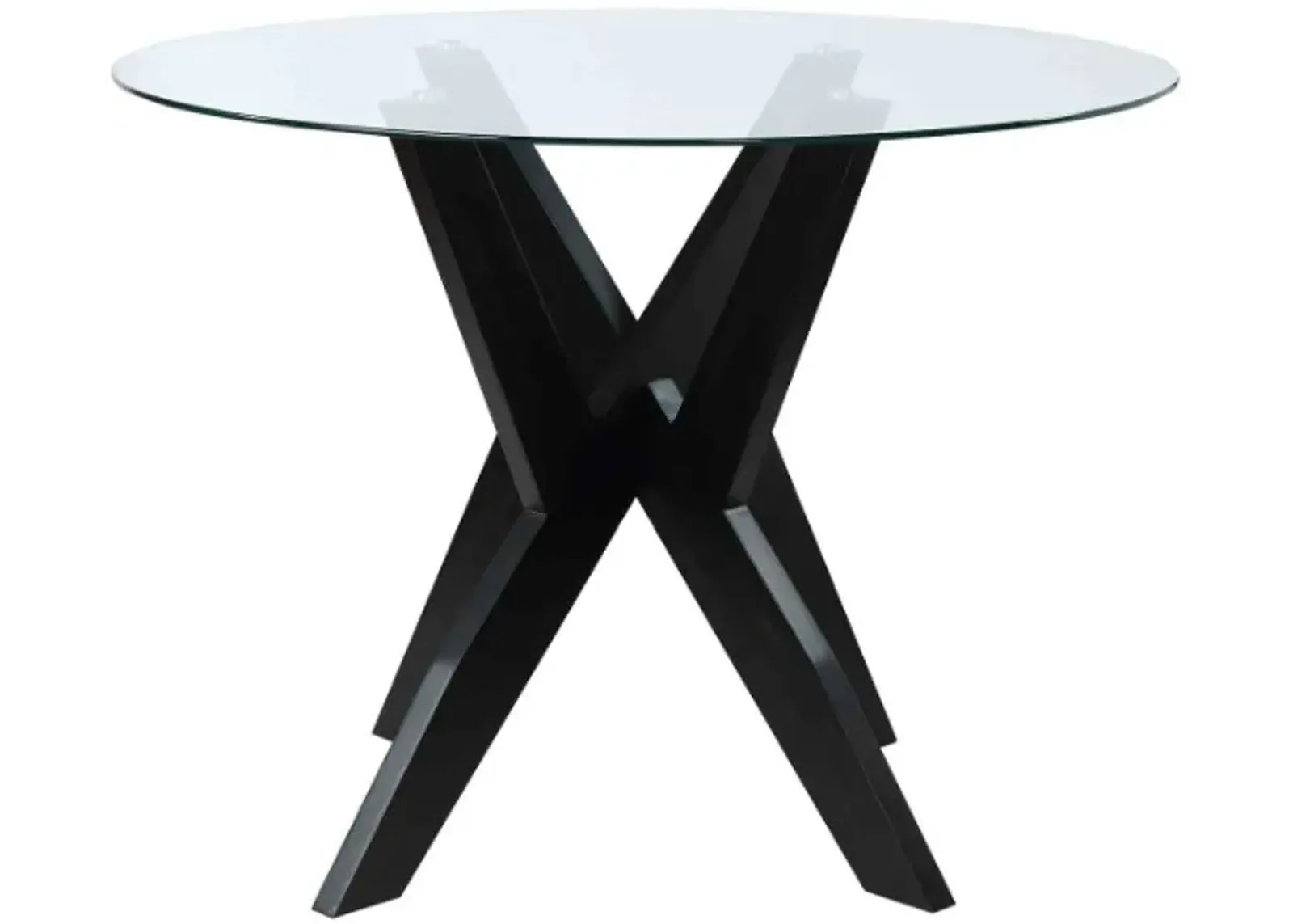 Steve Silver Co. Amalie Glass Top 48" Round Dining Table with Black Base