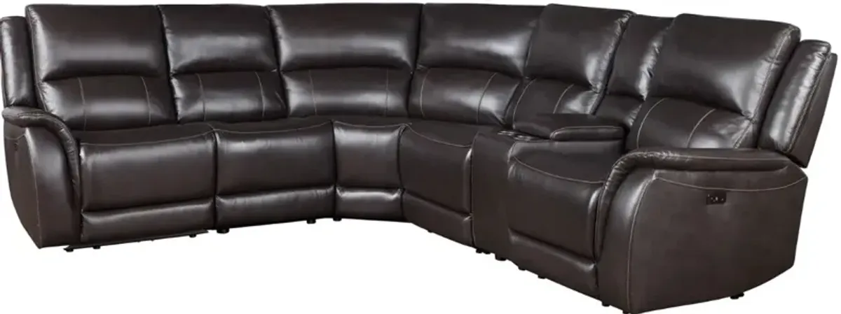 Steve Silver Co. Alexandria 6-Piece Chocolate Power Reclining Curved Sectional