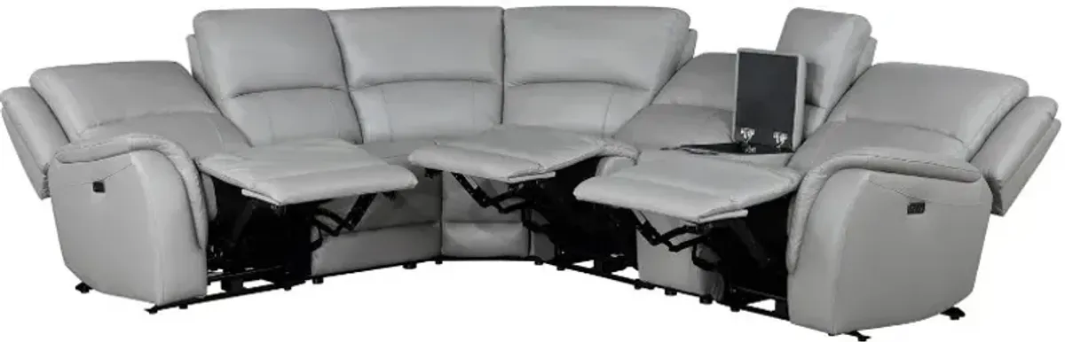 Steve Silver Co. Alexandria 6-Piece Stone L-Shape Power Reclining Sectional