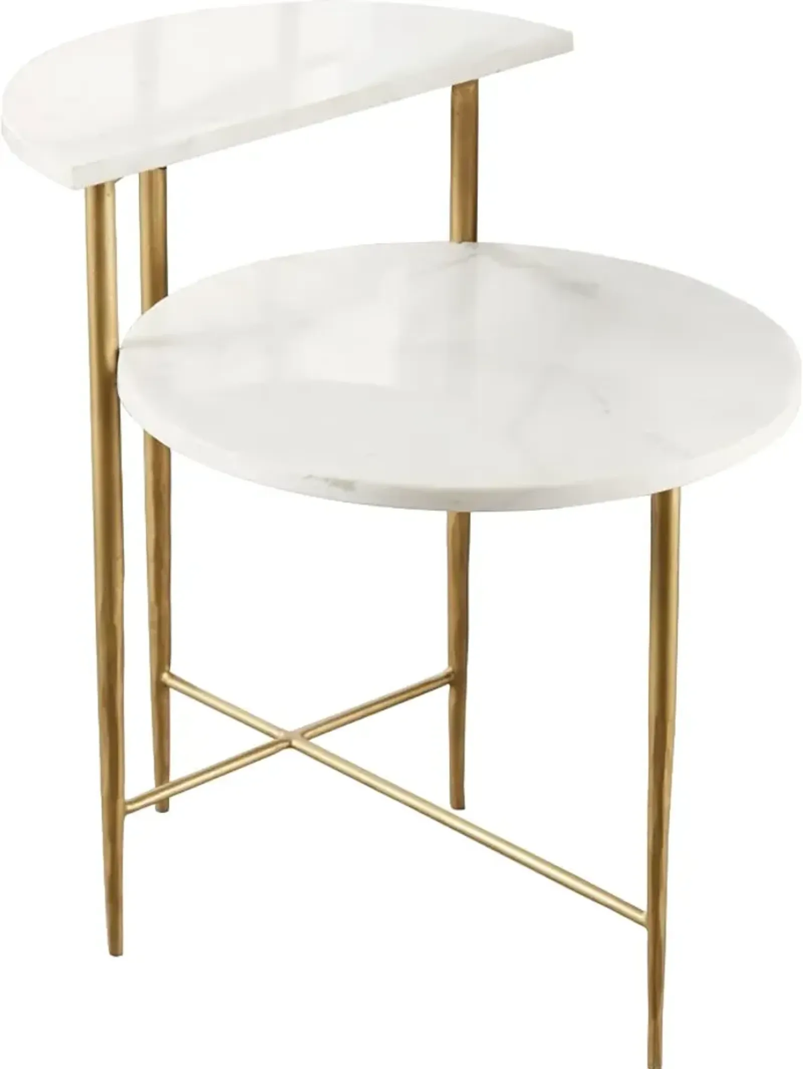 Steve Silver Co. Patna White Side Table with Brass Base