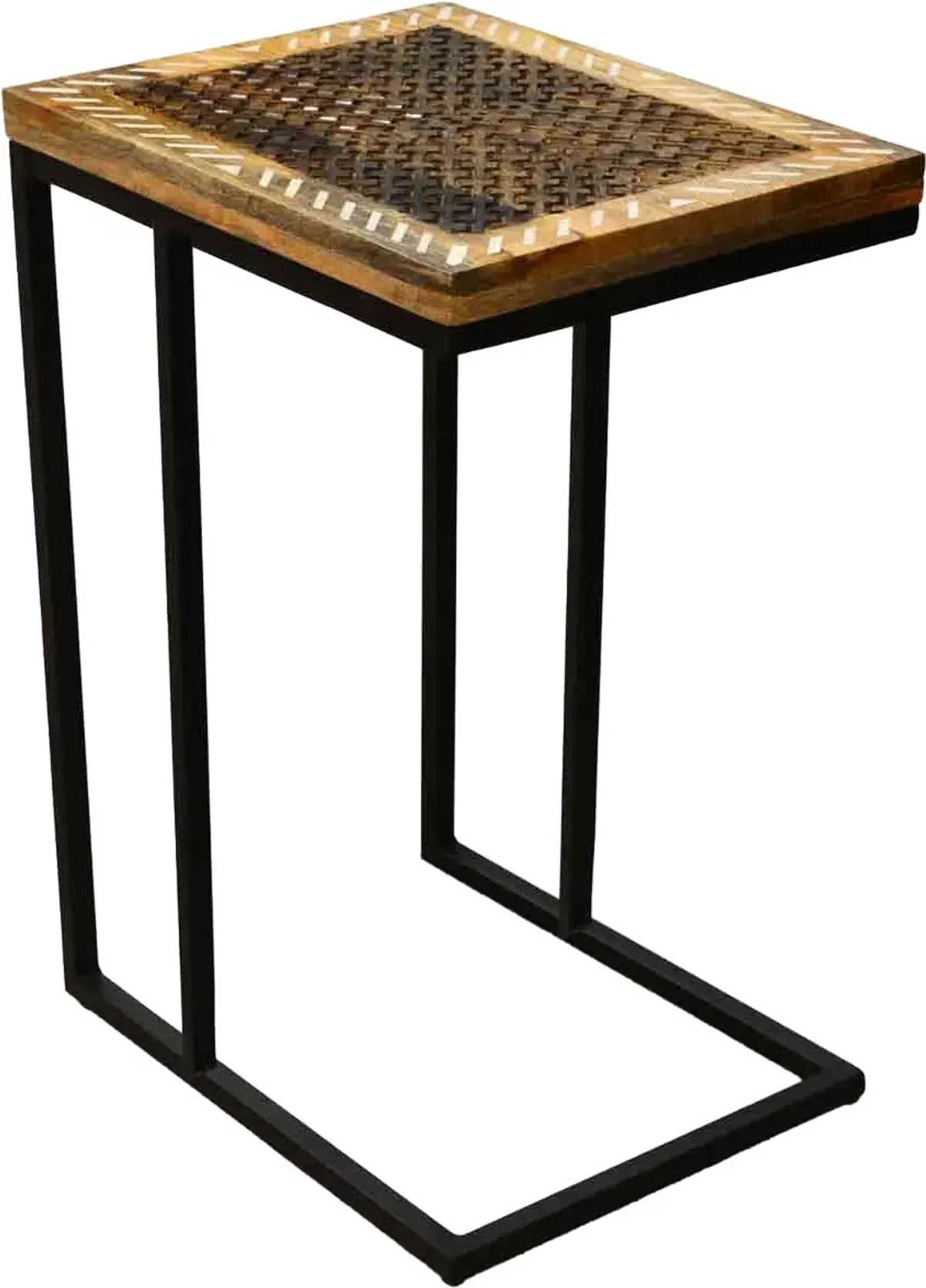 Steve Silver Co. Parris Brown Chairside Table with Black Base