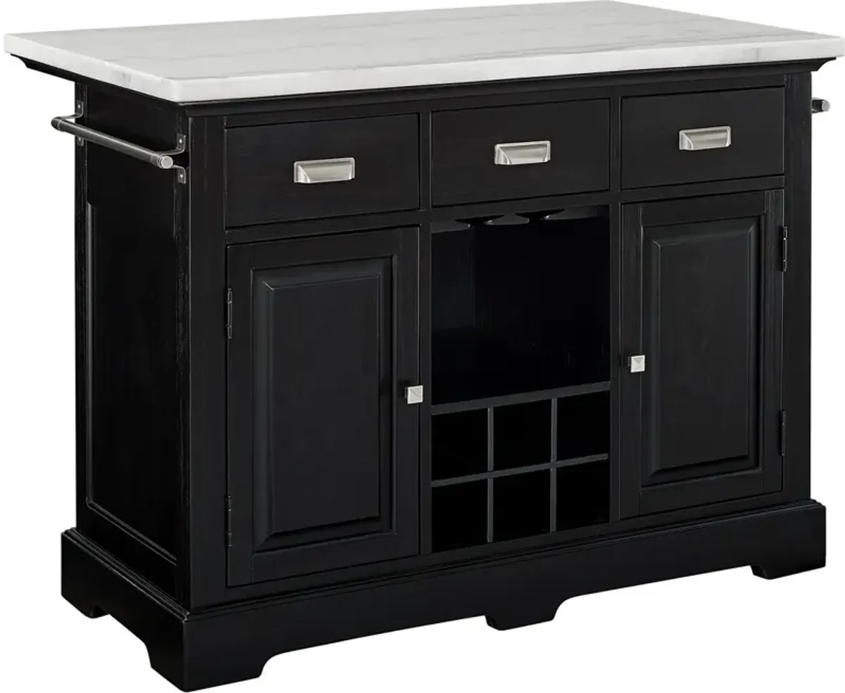 Steve Silver Co. Aspen 3-Piece Ebony/Gray/White Kitchen Island Set