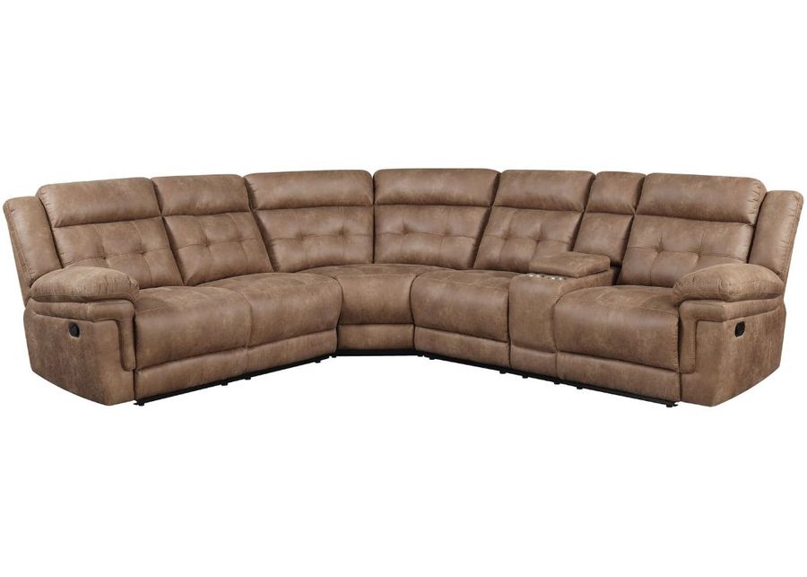 Steve Silver Co. Anastasia 3-Piece Cocoa Manual Reclining Sectional Sofa