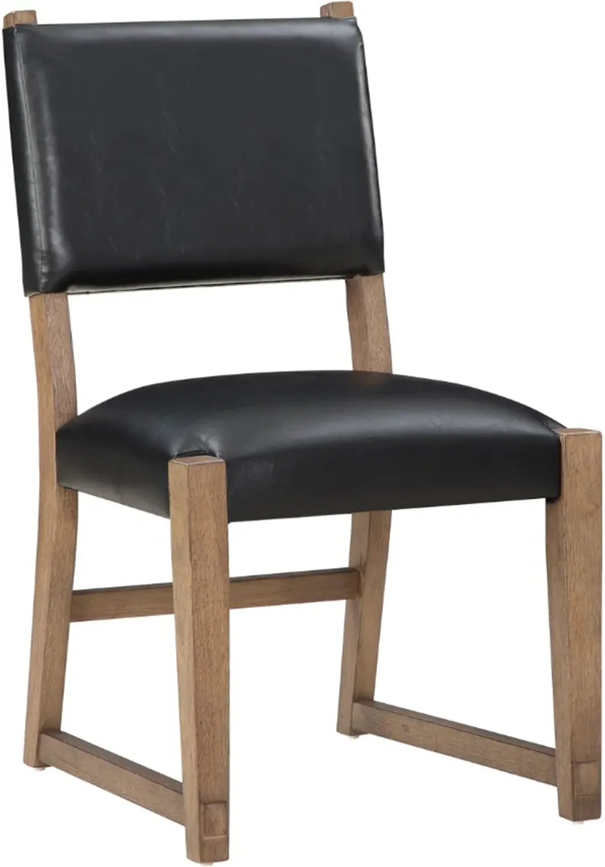 Steve Silver Co. Atmore Black/Dark Driftwood Upholstered Dining Side Chair