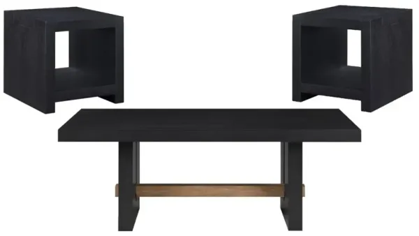 Steve Silver Co. Aubrey 3-Piece Black Occasional Table Set