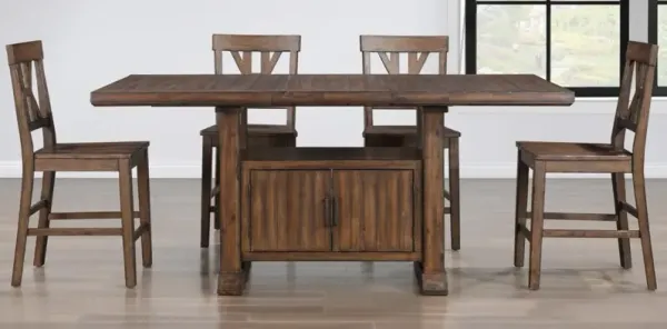 Steve Silver Co. Auburn 7-Piece Dark Tobacco Counter Table Set