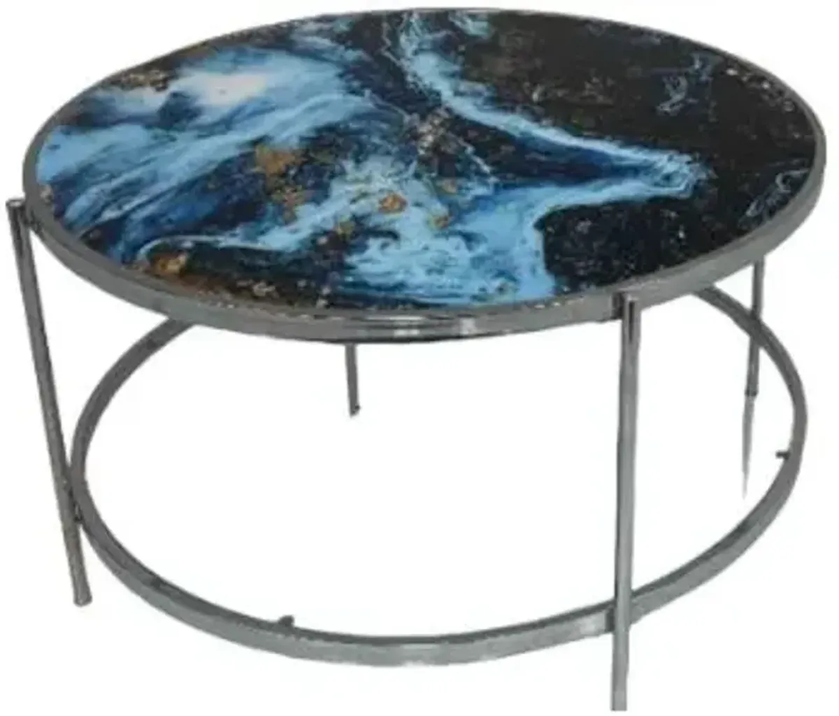 Steve Silver Co. Averie Glass Top Cocktail Table with Chrome Base