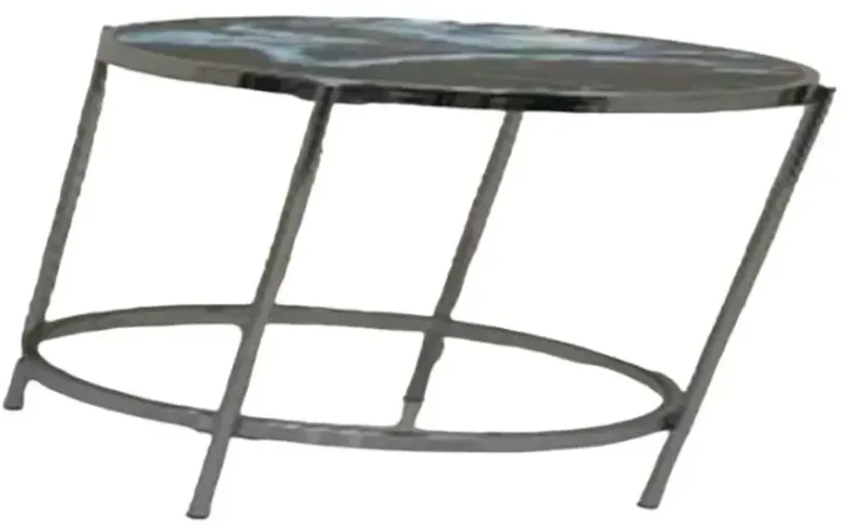 Steve Silver Co. Averie Glass Top End Table with Chrome Base