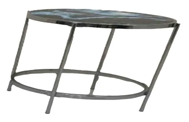 Steve Silver Co. Averie Glass Top End Table with Chrome Base