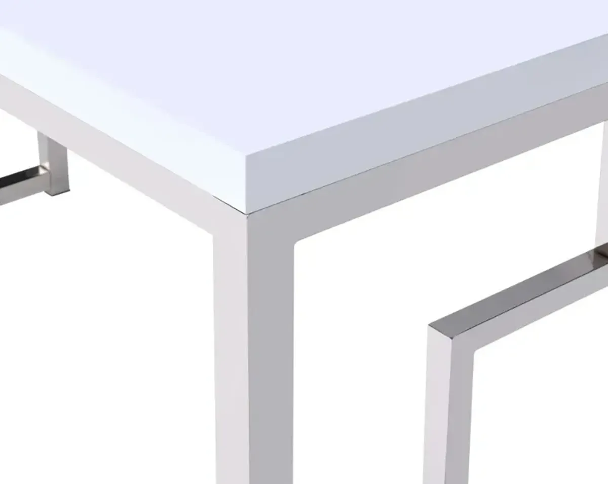 Steve Silver Co. Alize White Desk with Chrome Base