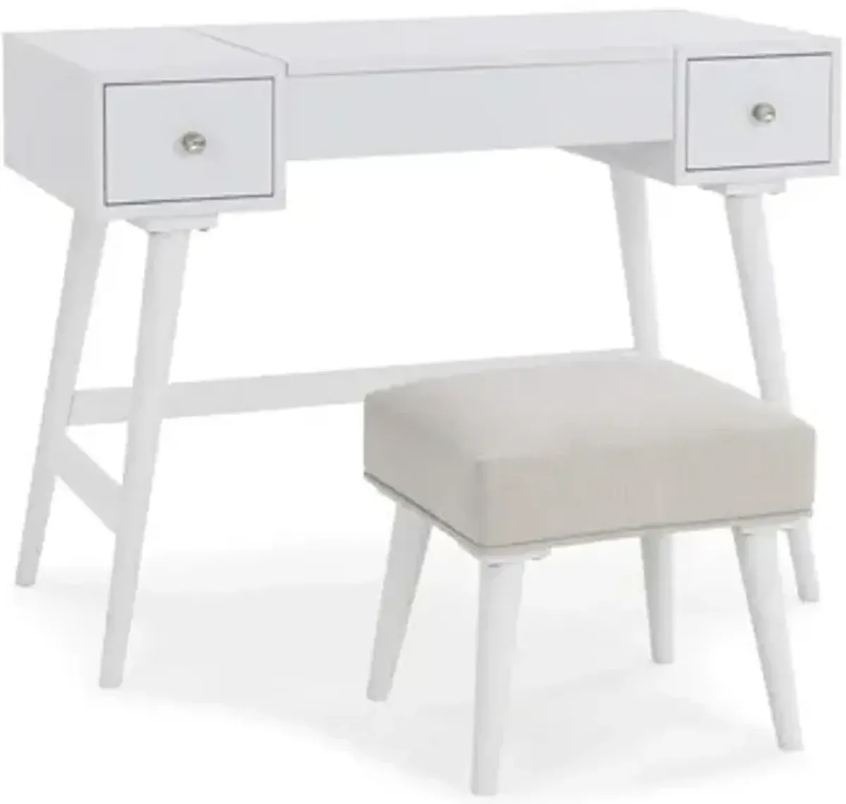 Signature Design by Ashley® Thadamere White Vanity with Stool