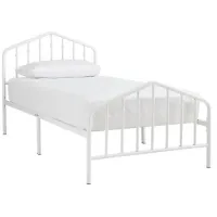 Signature Design by Ashley® Trentlore White Twin Metal Bed