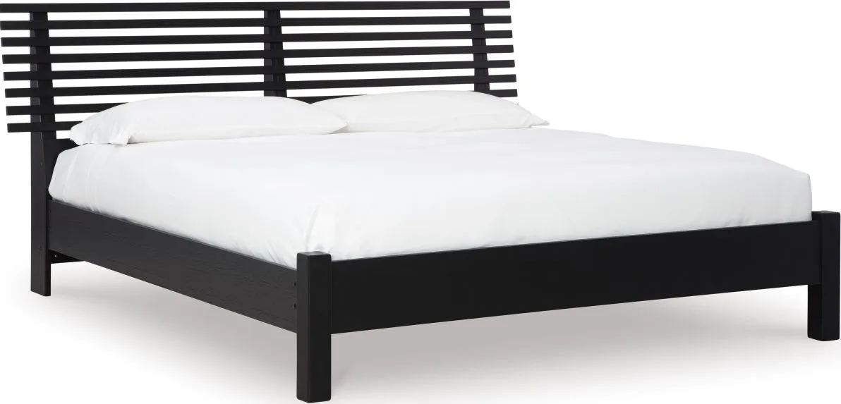 Signature Design by Ashley® Danziar Black Queen Slat Panel Bed