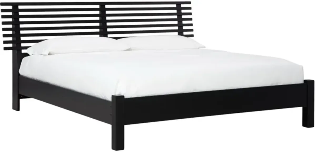 Signature Design by Ashley® Danziar Black King Slat Panel Bed with Low Footboard