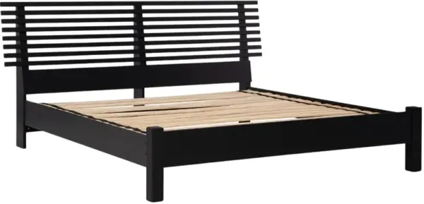 Signature Design by Ashley® Danziar Black King Slat Panel Bed with Low Footboard