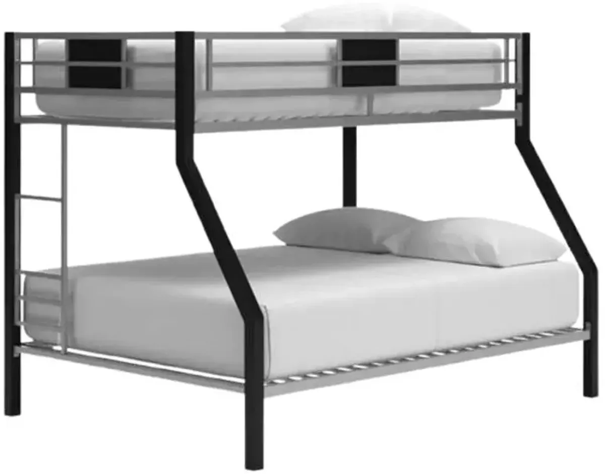 Signature Design by Ashley® Dinsmore Black/Gray Youth Twin/Full Bunk Bed with Ladder
