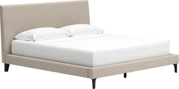Signature Design by Ashley® Cielden Soft Gray King Upholstered Panel Bed with Roll Slats