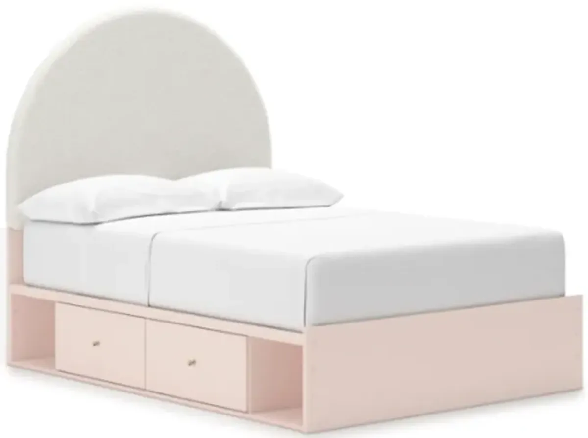 Signature Design by Ashley® Wistenpine Blush Twin Upholstered Panel Bed with Storage