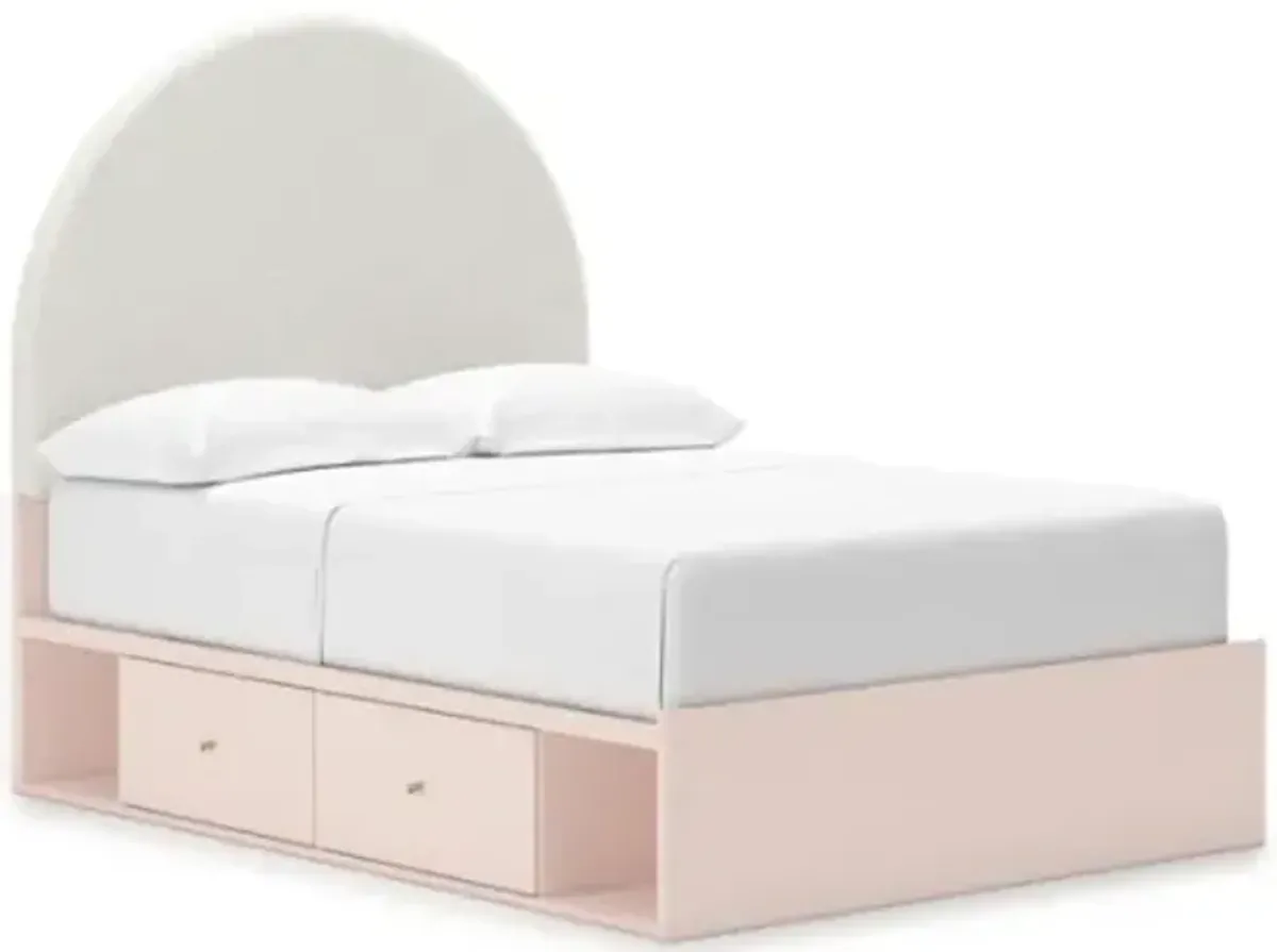 Signature Design by Ashley® Wistenpine Blush Twin Upholstered Panel Bed with Storage