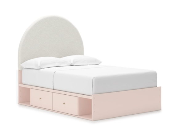 Signature Design by Ashley® Wistenpine Blush Twin Upholstered Panel Bed with Storage