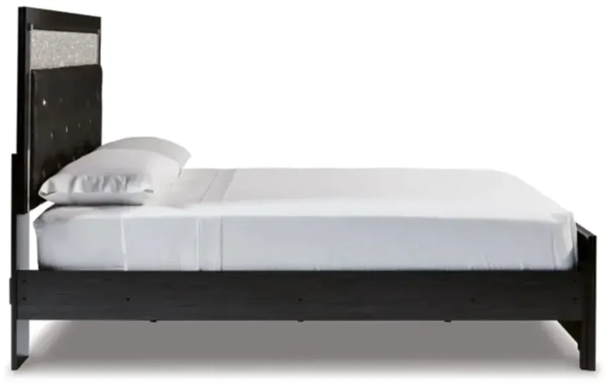 Signature Design by Ashley® Kaydell Black Queen Upholstered Panel Bed with LED Lights