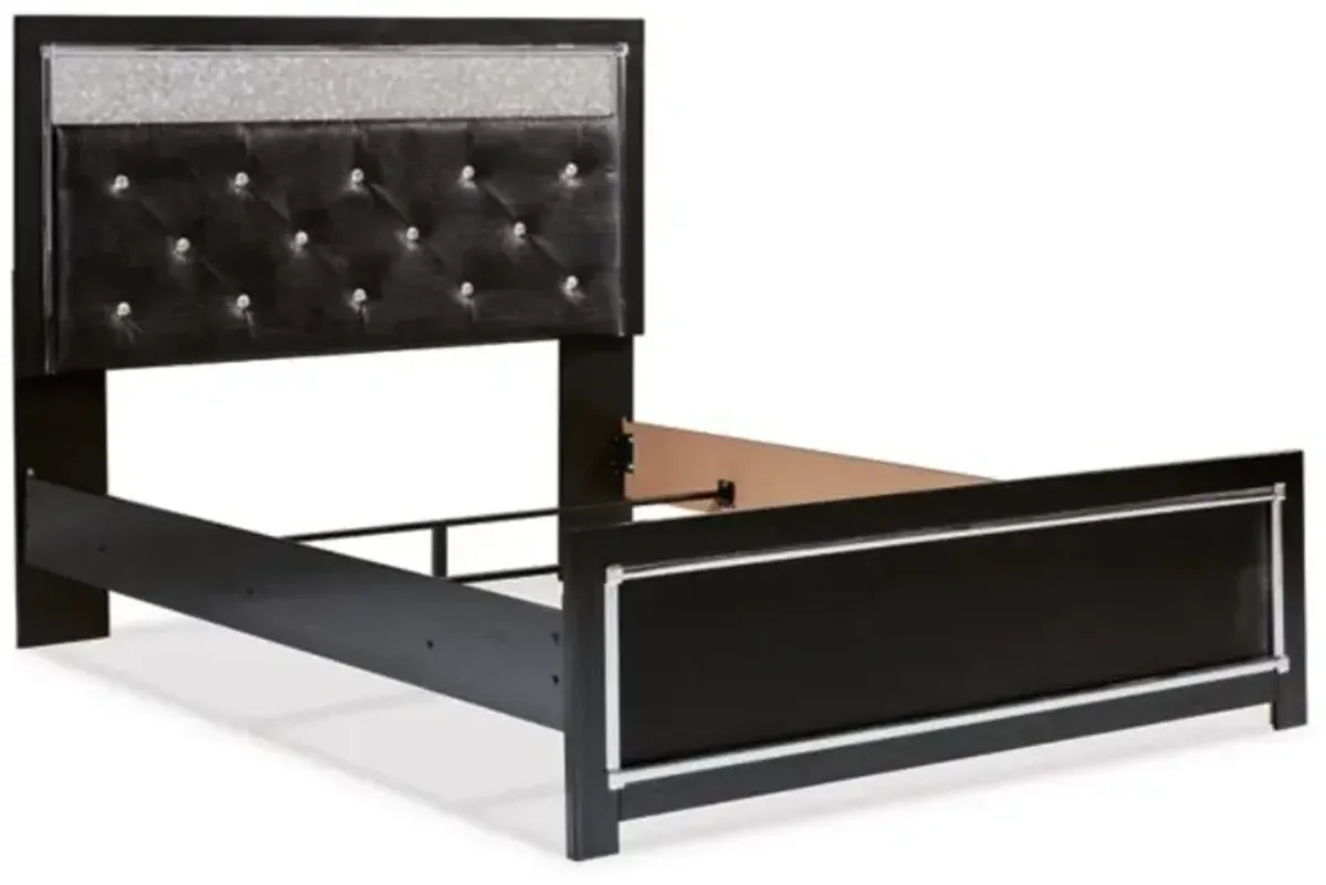 Signature Design by Ashley® Kaydell Black Queen Upholstered Panel Bed with LED Lights