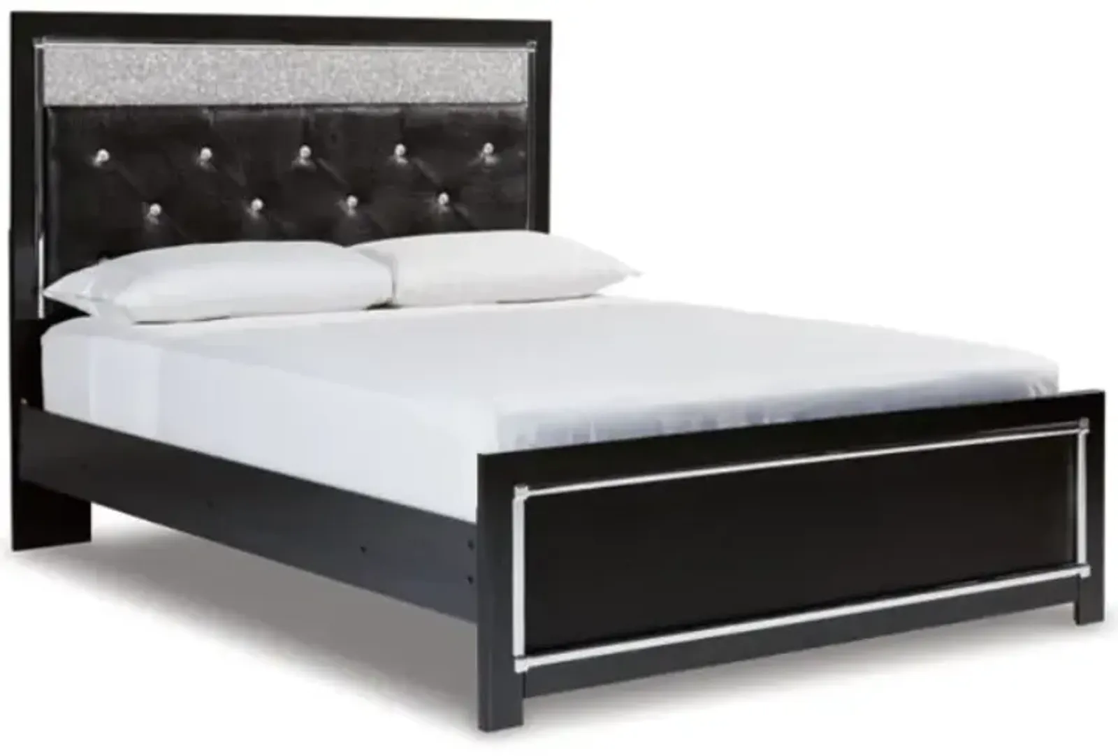 Signature Design by Ashley® Kaydell Black Queen Upholstered Panel Bed with LED Lights