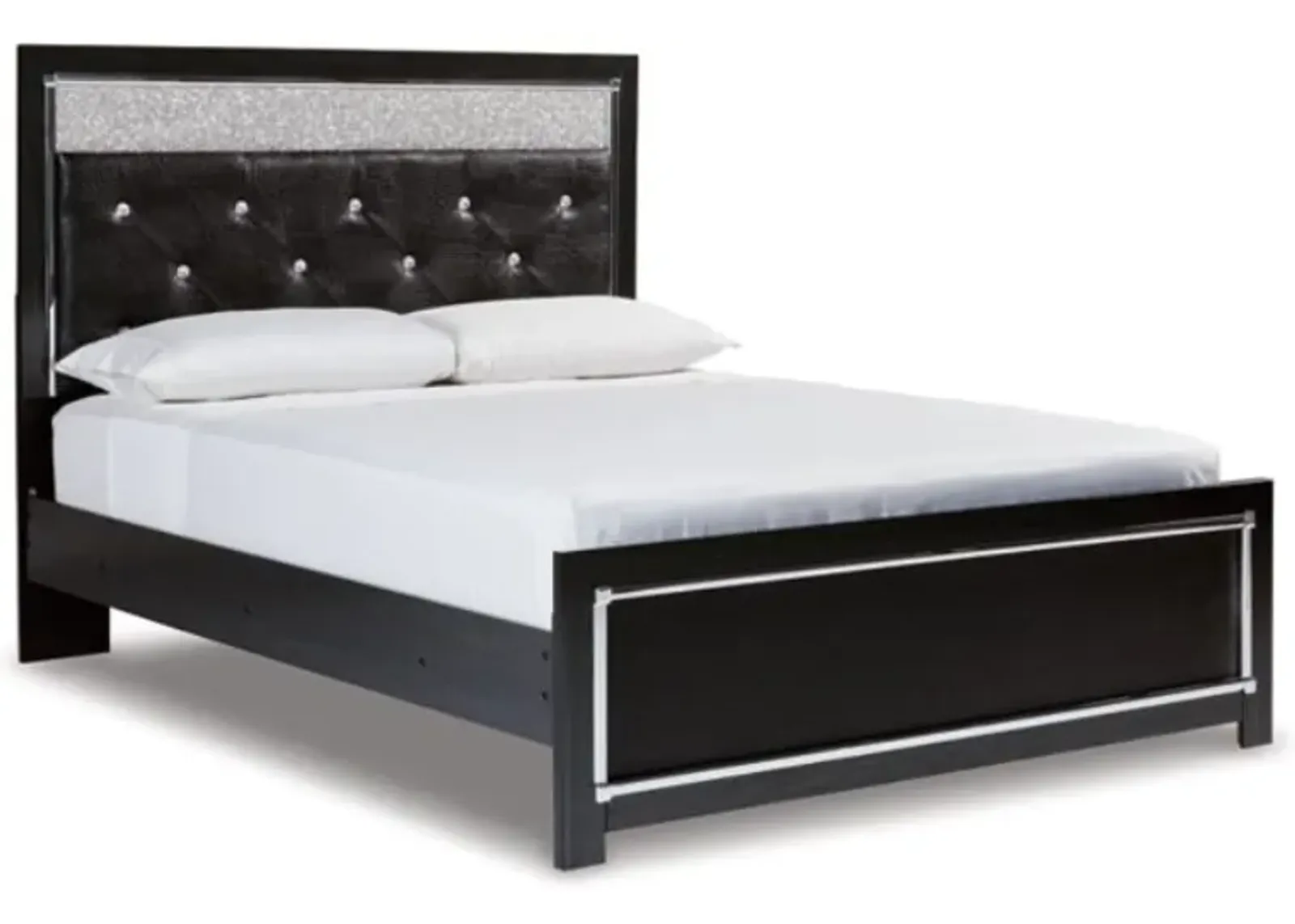 Signature Design by Ashley® Kaydell Black Queen Upholstered Panel Bed with LED Lights