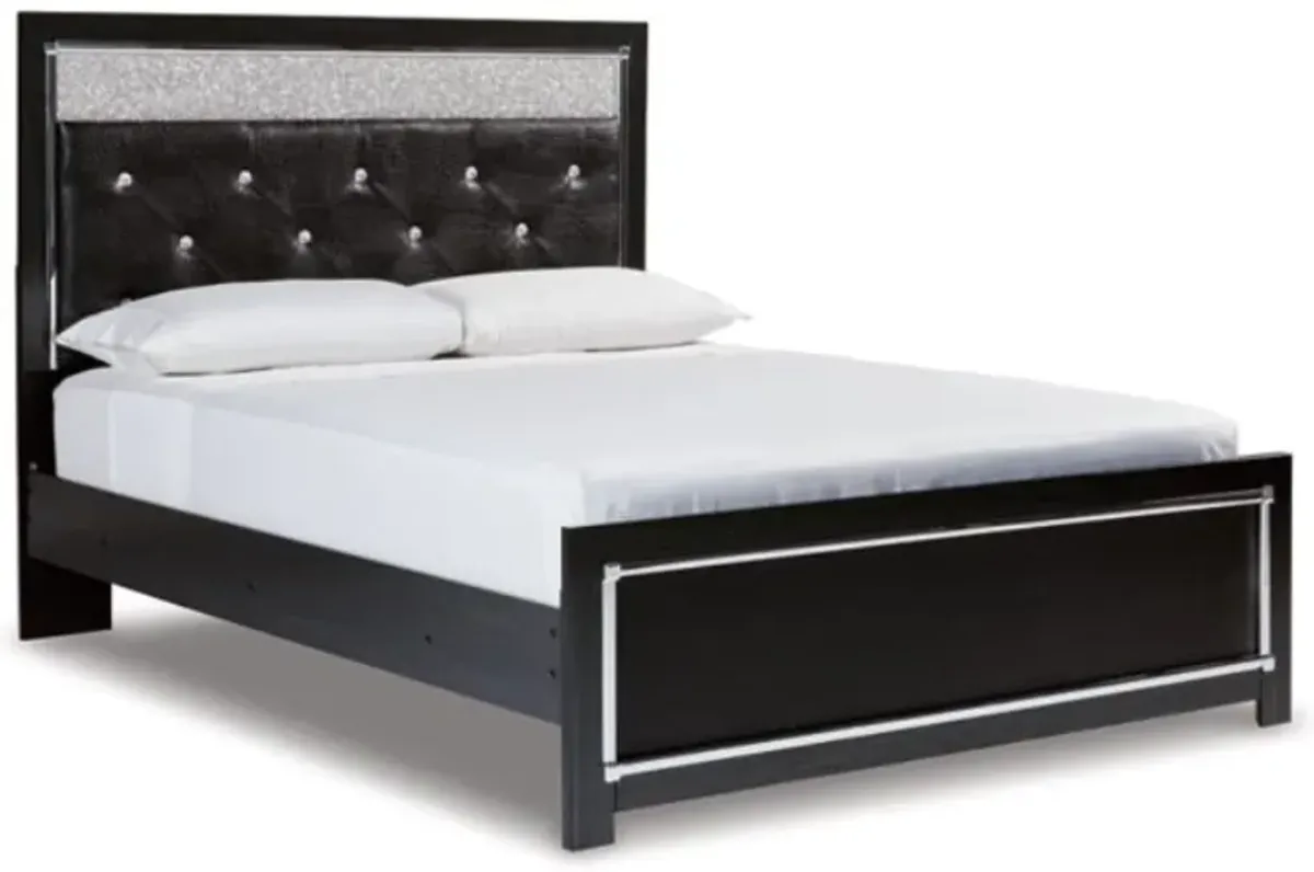 Signature Design by Ashley® Kaydell Black Queen Upholstered Panel Bed with LED Lights