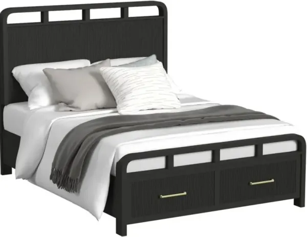 Elements International Ridgemont Black Full Storage Panel Bed