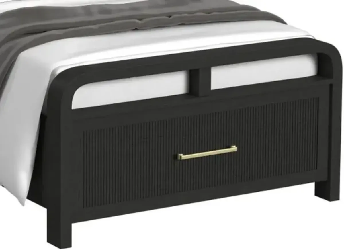Elements International Ridgemont Black Youth Twin Panel Storage Bed