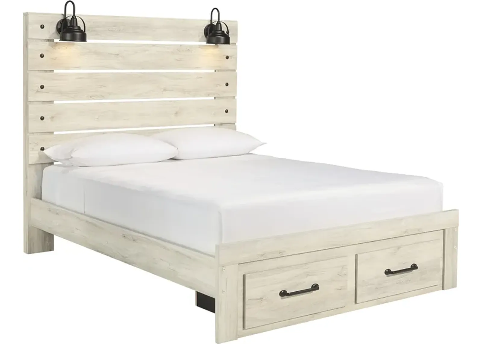 Signature Design by Ashley® Cambeck Whitewash Queen Panel Bed with 2 Storage Drawers P52755649