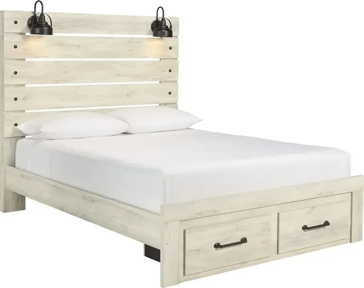 Signature Design by Ashley® Cambeck Whitewash Queen Panel Bed with 2 Storage Drawers P52755649