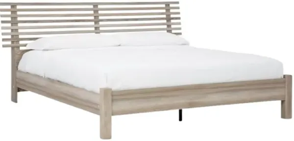 Signature Design by Ashley® Hasbrick Tan King Slat Panel Bed