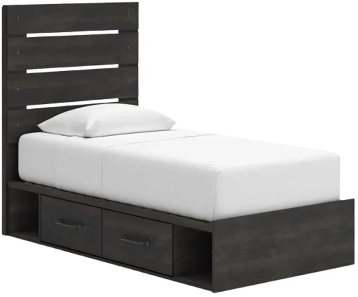 Signature Design by Ashley® Hollivern Dark Gray Twin Panel Storage Bed