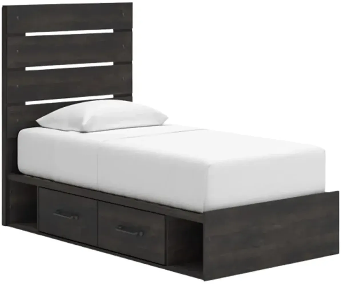Signature Design by Ashley® Hollivern Dark Gray Twin Panel Bed with Storage