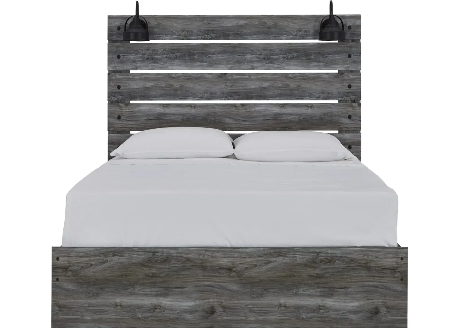 Signature Design by Ashley® Baystorm Gray King Panel Headboard with Sconce Lights