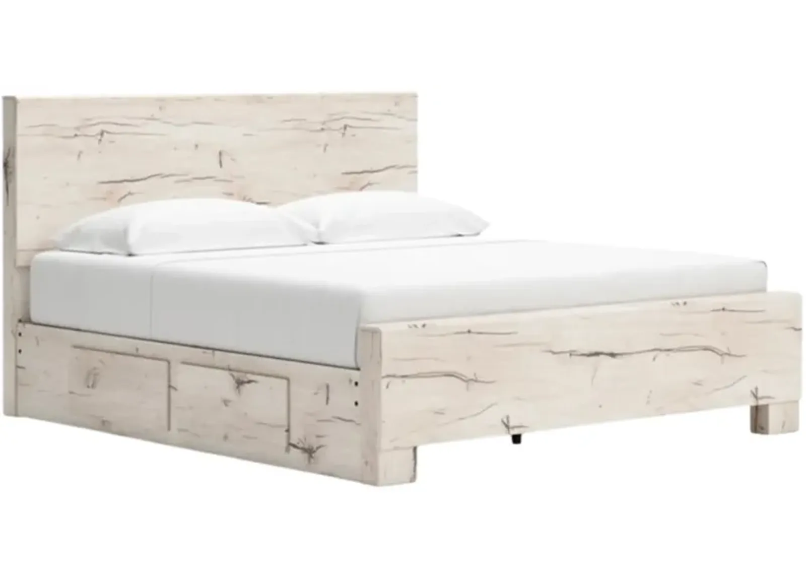 Benchcraft® Lawroy Light Natural King 2-Drawer Storage Panel Bed