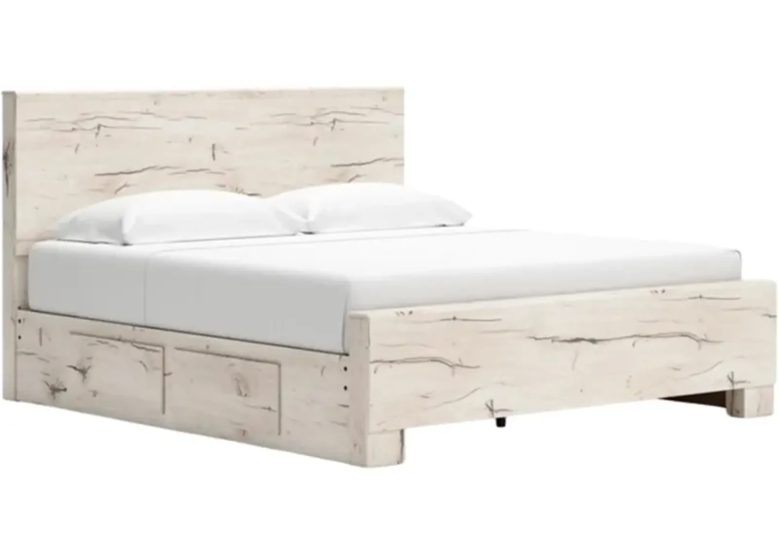 Benchcraft® Lawroy Light Natural King 4-Drawer Storage Panel Bed