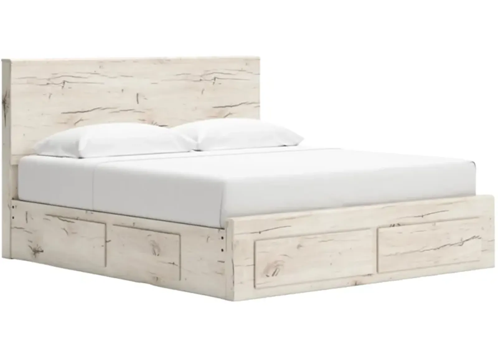 Benchcraft® Lawroy Light Natural King 6-Drawer Storage Panel Bed